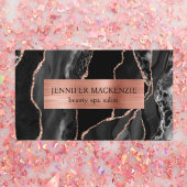 Elegante Black en Roos Gold Agaat Luxury Visitekaartje