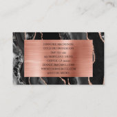 Elegante Black en Roos Gold Agaat Luxury Visitekaartje (Achterkant)