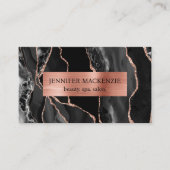 Elegante Black en Roos Gold Agaat Luxury Visitekaartje (Voorkant)