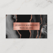 Elegante Black en Roos Gold Agaat Luxury Visitekaartje (Voorkant)