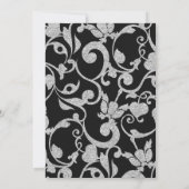 Elegante Black en Silver bruiloft uitnodiging (Achterkant)