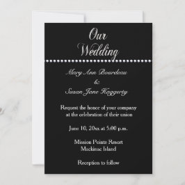 Elegante Black en Silver bruiloft uitnodiging