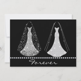 Elegante Black en Silver bruiloft uitnodiging