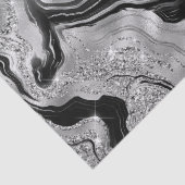 Elegante Black en Silver Glitter Agaat Verjaardag Tissuepapier (Detail)