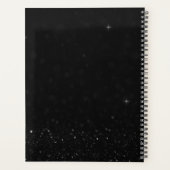 Elegante Black Glitter Planner met Initialen (Achterkant)