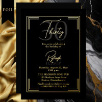 Elegante Black Gold 30e Verjaardag Art Deco Feestj