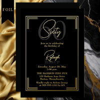 Elegante Black Gold 60e Verjaardag Art Deco Feestj