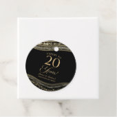 Elegante Black Gold Agaat 20e Jubileum Party Bedankjes Labels (In situ)