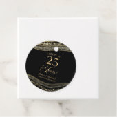 Elegante Black Gold Agaat 25e Jubileum Party Bedankjes Labels (In situ)