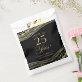 Elegante Black Gold Agaat 25e Jubileum Party Bedankzakje (Gezegeld)