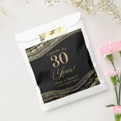 Elegante Black Gold Agaat 30e Jubileum Party Bedankzakje (Gezegeld)