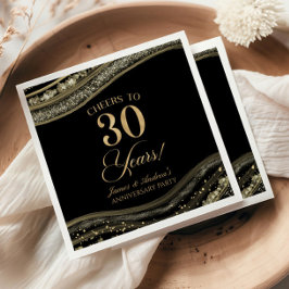 Elegante Black Gold Agaat 30e Jubileum Party Servet