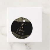 Elegante Black Gold Agaat 5e Jubileum Party Bedankjes Labels (In situ)