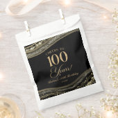 Elegante Black Gold Agate 100ste verjaardagsfeest Bedankzakje (Geknipt)