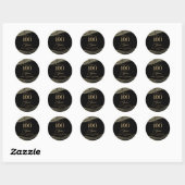 Elegante Black Gold Agate 100ste verjaardagsfeest Ronde Sticker (Vel)