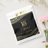Elegante Black Gold Agate 18e verjaardagsfeest Bedankzakje (Gezegeld)