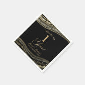 Elegante Black Gold Agate 1e Jubileum Party Servet (Hoek)