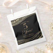 Elegante Black Gold Agate 5de verjaardagsfeest