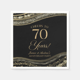 Elegante Black Gold Agate 70e Jubileum Party Servet