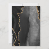 Elegante Black Gold Agate Marmer Save the Date (Achterkant)