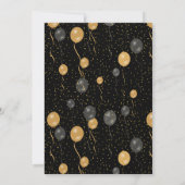 Elegante Black & Gold Ballons Retirement Party Kaart (Achterkant)