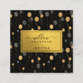 Elegante Black & Gold Balloons Event Planner Vierkante Visitekaartje (Voorkant)