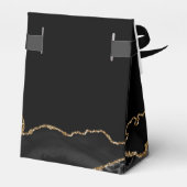 Elegante Black Gold Bar Mitswa Party Bedankdoosjes (Achterkant)