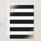 Elegante Black Gold Blush Bloemen Verlovingsfeest Kaart (Achterkant)