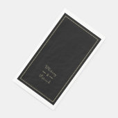 Elegante Black & Gold bruiloft feesten Diner Servet (Hoek)