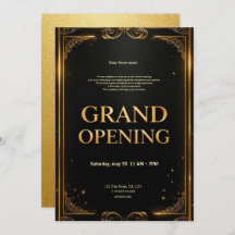 Elegante Black & Gold Business Grand Opening Uitno