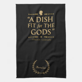 Elegante Black Gold Chef Quote: Fit for the Gods Theedoek