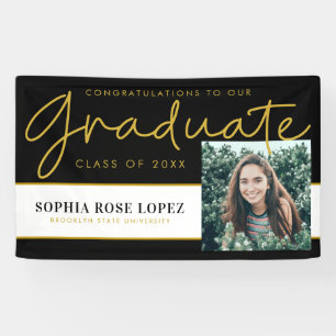 Elegante Black Gold Class van 2021 Afstuderen Foto Spandoek