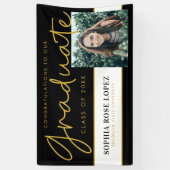 Elegante Black Gold Class van 2021 Afstuderen Foto Spandoek (Verticaal)
