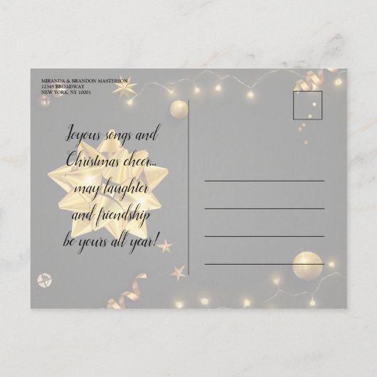 Elegante Black Gold Corporate Christmas Uitnodiging Briefkaart (Achterkant)
