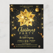 Elegante Black Gold Corporate Christmas Uitnodiging Briefkaart (Voorkant)