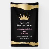 Elegante Black Gold Cruise Door Verjaardag Spandoek (Verticaal)