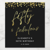 Elegante Black Gold Fifty en fantastische geperson Wijn Etiket (Enkel label)