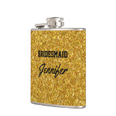 Elegante Black Gold Glitter Broche Bruidsmeisjes Heupfles (Links)