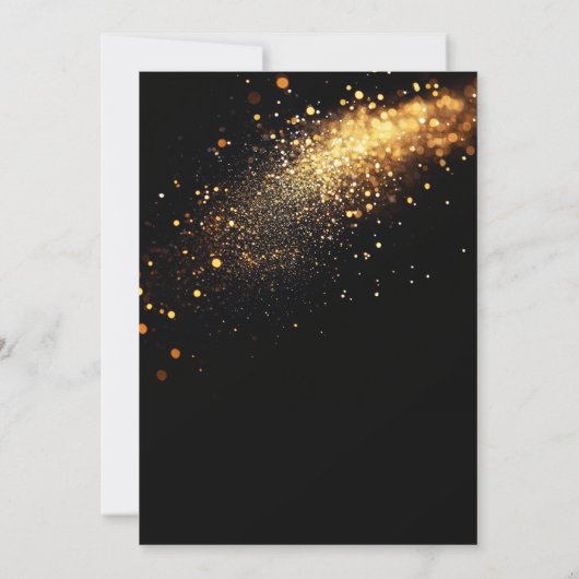 Elegante Black Gold Glitter Oudejaarsfeest Kaart (Achterkant)