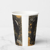 Elegante Black & Gold Glitter Verjaardag Papieren Bekers (Rechts)