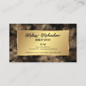 Elegante Black & Gold Glitter Waterverf Beauty Spa Visitekaartje (Achterkant)