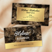 Elegante Black & Gold Glitter Waterverf Beauty Spa Visitekaartje