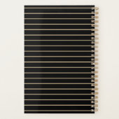 Elegante Black & Gold Greyhound Stripe Patroon Naa Planner (Achterkant)