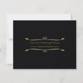 Elegante Black Gold Heart Flourish Save the Date (Achterkant)