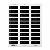 Elegante Black Gold Heart Wedding Retouradres Etiket (Full Sheet)