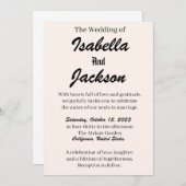 Elegante Black & Gold huwelijksuitnodiging - Forme Kaart (Voorkant / Achterkant)