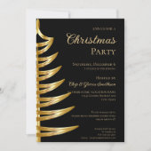 Elegante Black & Gold kerstfeest uitnodiging (Voorkant)