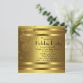 Elegante Black Gold Kerstfeest Uitnodigingen (Staand voorkant)