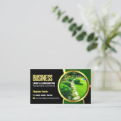 Elegante Black Gold Lawncare Landscaping Service Visitekaartje (Staand voorkant)
