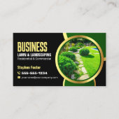 Elegante Black Gold Lawncare Landscaping Service Visitekaartje (Voorkant)